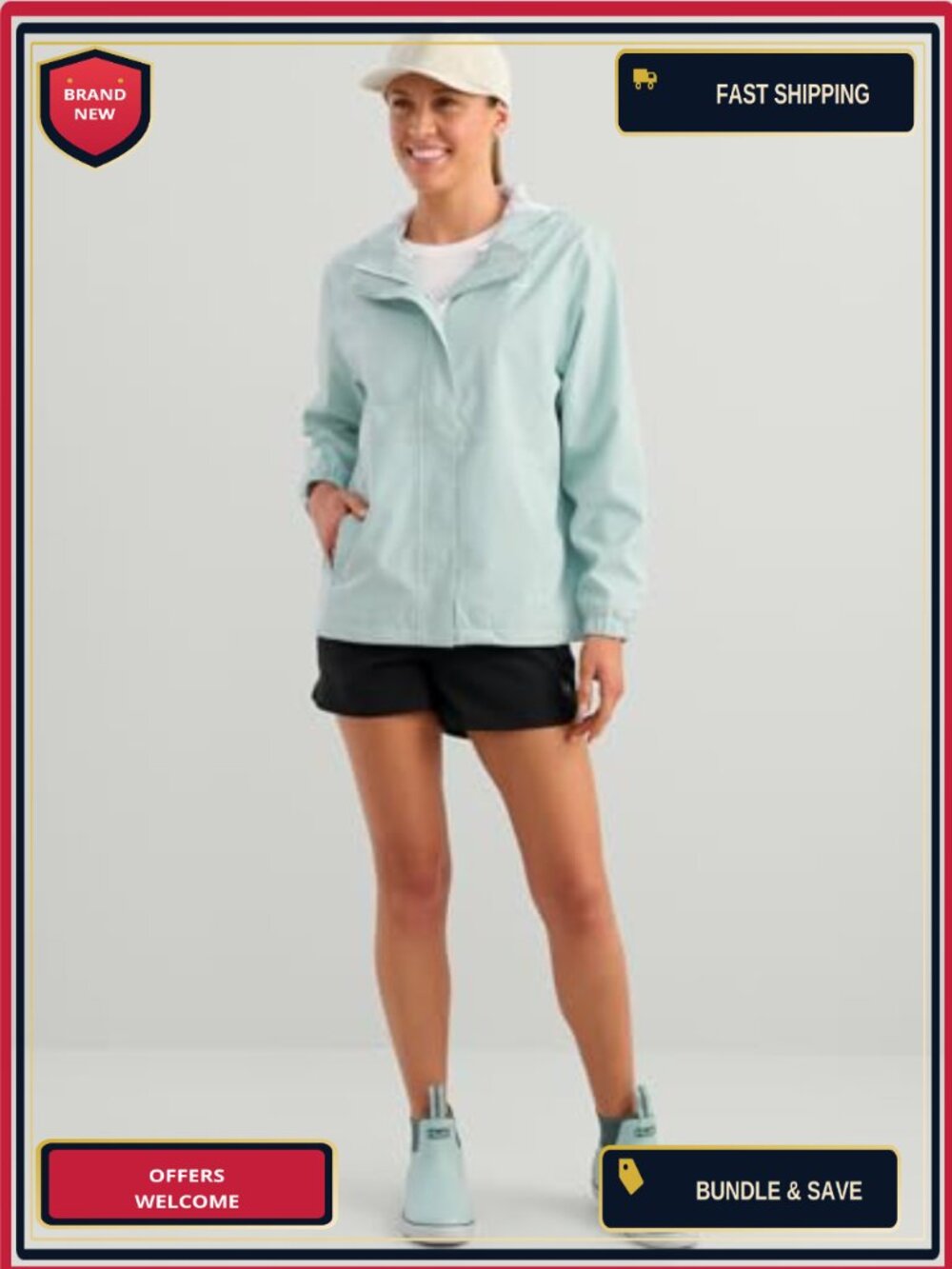 Waterproof Windproof Breathable Rain Coat Jacket with Hood - Picture 2 of 6